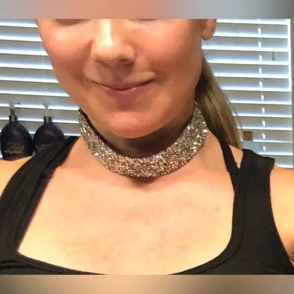 Choker, Hoop Dangle Earrings or Silver Plated Hoop Earrings - Picture 4 of 6